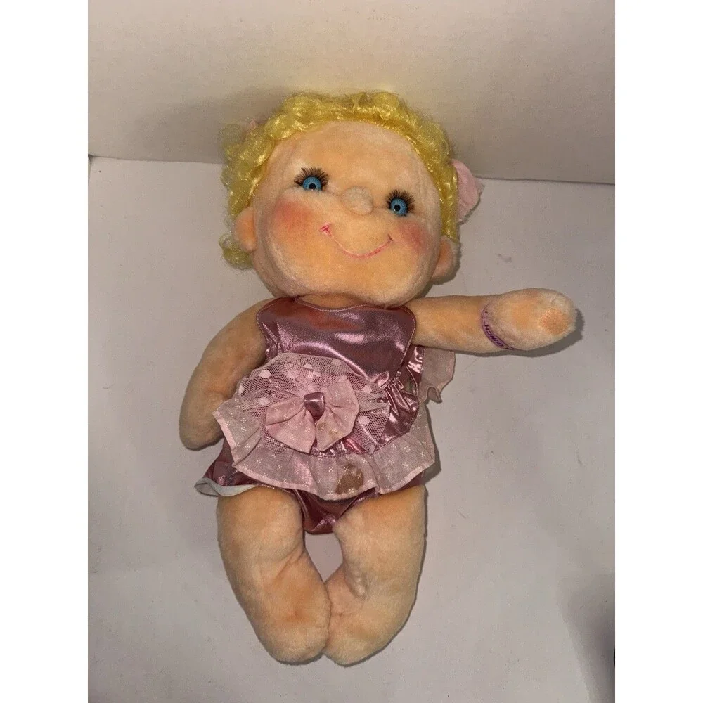 VTG 1985 Kenner Hugga Bunch Precious Hugs Hallmark 18” Blonde Plush Doll Pink